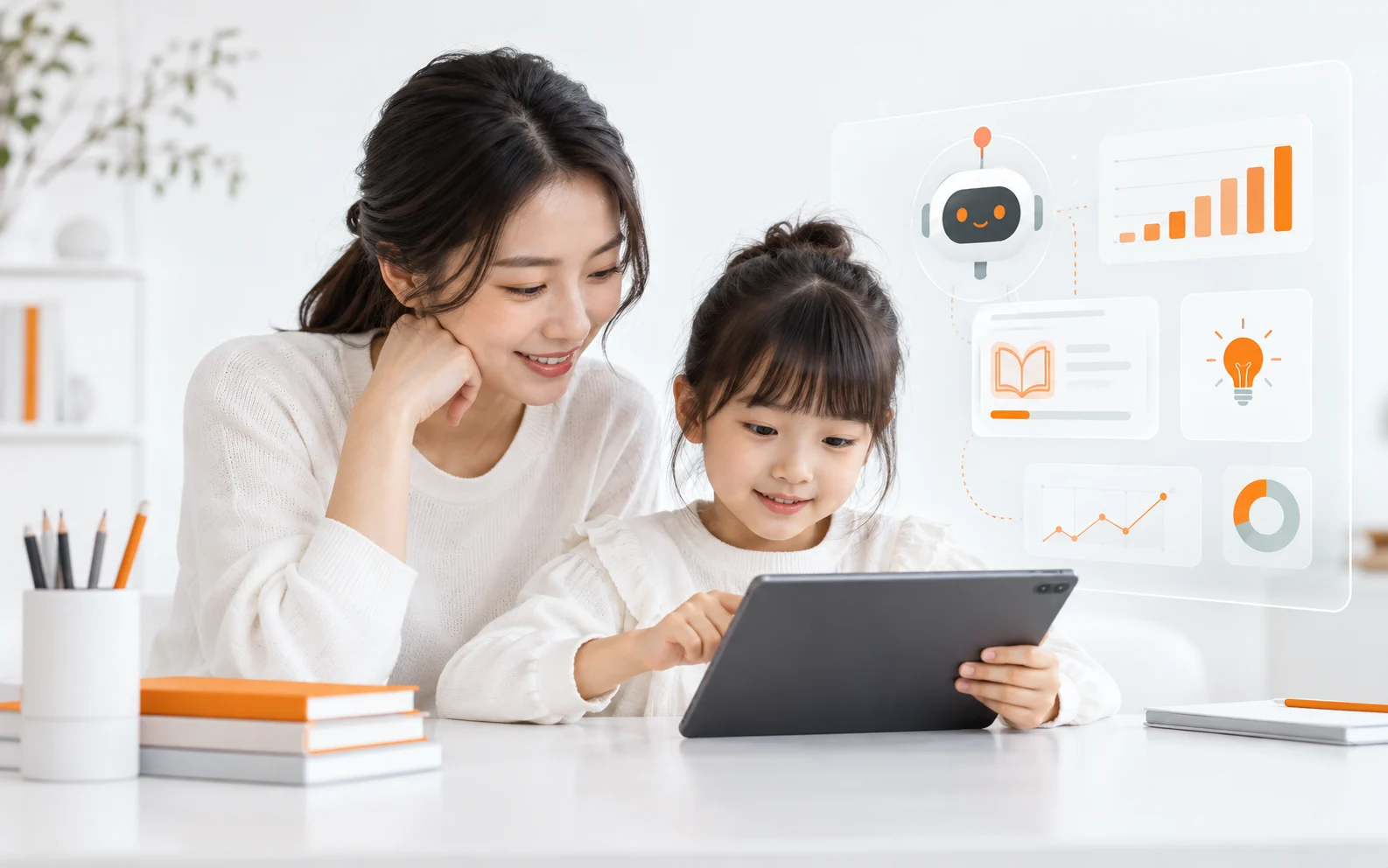 家长与孩子通过数字化工具进行能力观察